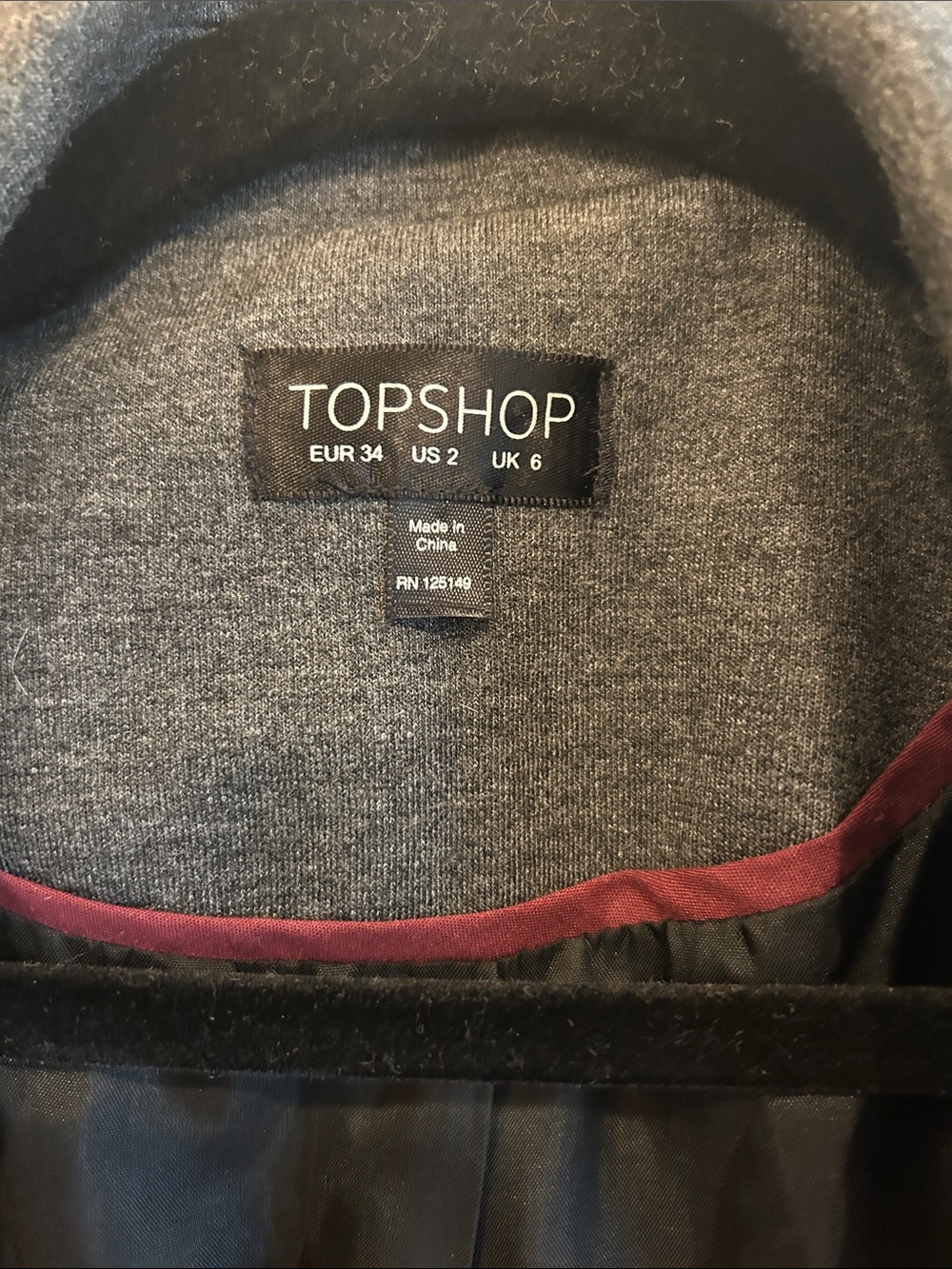 Topshop Charcoal Gray Knit Blazer Jacket - Picture 2 of 5